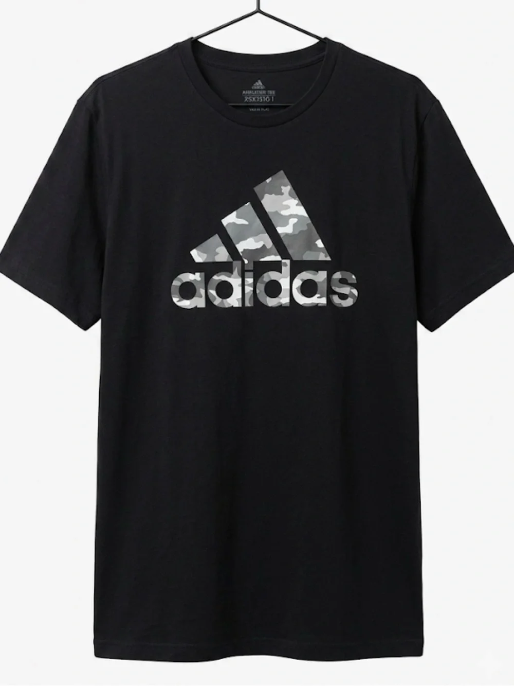 adidas Black Tee with Gray Camo Logo